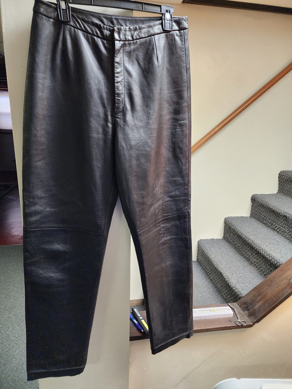 Vintage Lands' End Sz 10 Black Womens Leather Pants